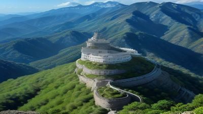 日本吉野山千本樱无人机航拍视频，粉色花海覆盖整座山峦，云雾缭绕间山樱盛放，壮观震撼，高清樱花视频航拍经典